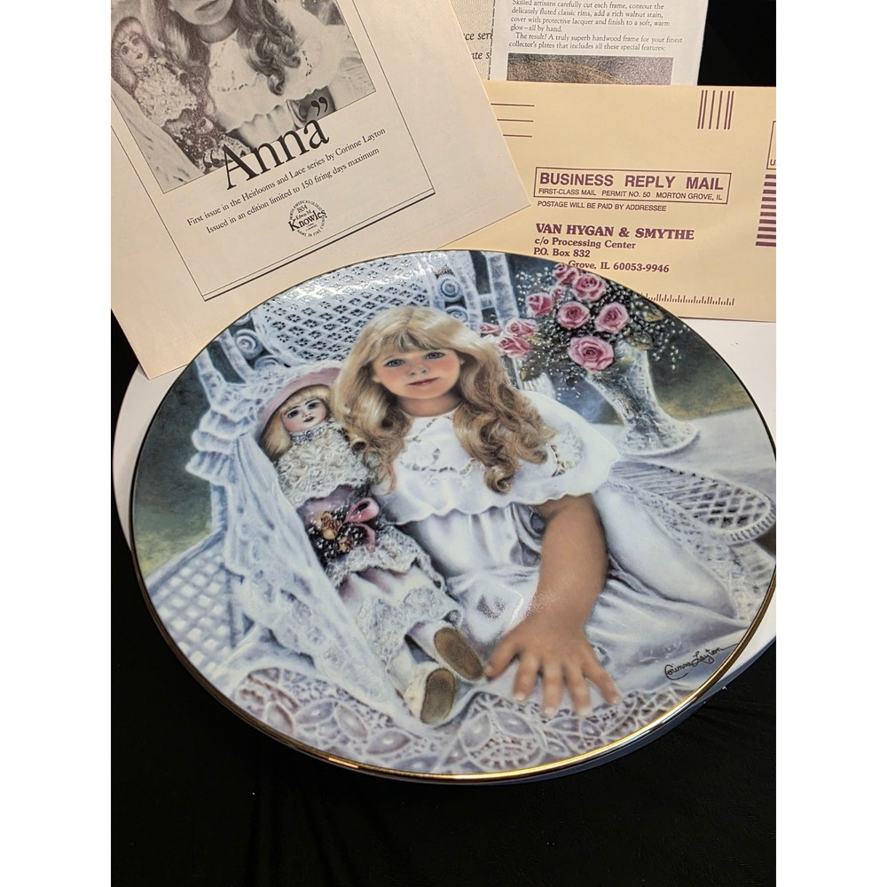 Heirlooms And Lace Collection Anna 1989 Knowles Original Box and paperwork NICE